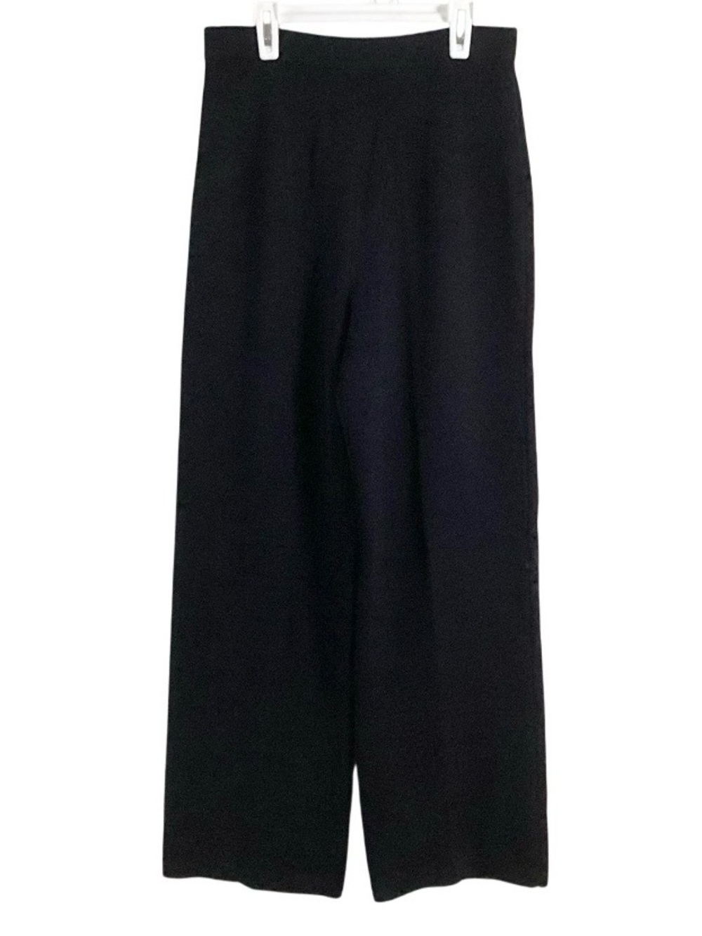 St. John Black Wide Leg High-Rise Knit Santana Pants 8
